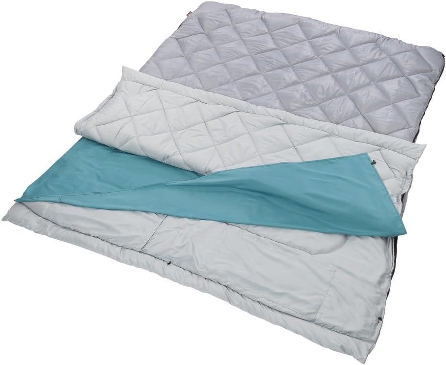 imageColeman 45F Double Sleeping Bag Queen Size XL Tandem Sleep Sack with Big ampamp Tall Design Zips Apart into 2 Sleeping Bags Machine WashableContains Pfas