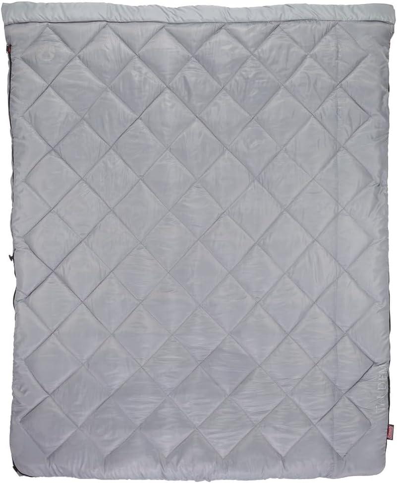 imageColeman 45F Double Sleeping Bag Queen Size XL Tandem Sleep Sack with Big ampamp Tall Design Zips Apart into 2 Sleeping Bags Machine WashableContains Pfas