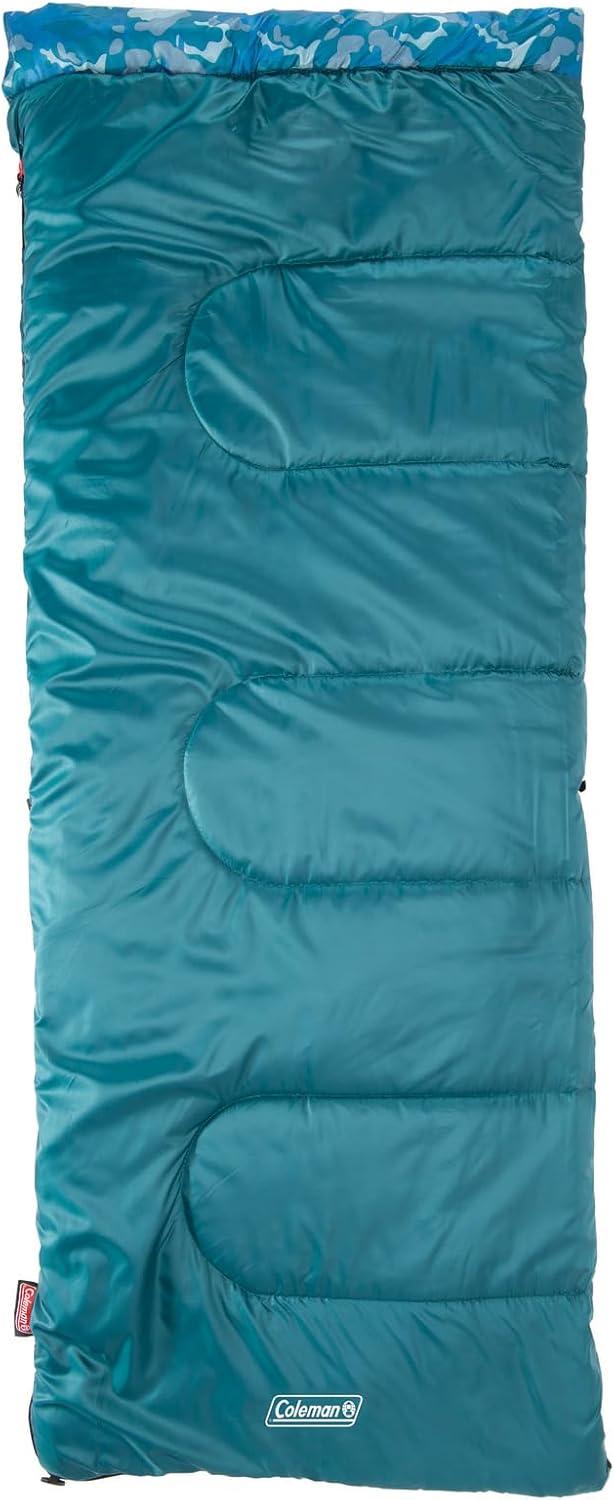 imageColeman Kids 45F Sleeping Bag for Children up to 5ft 5in Tall Lightweight ampamp Warm Sleep Sack for IndoorOutdoor Use Machine WashableBlue