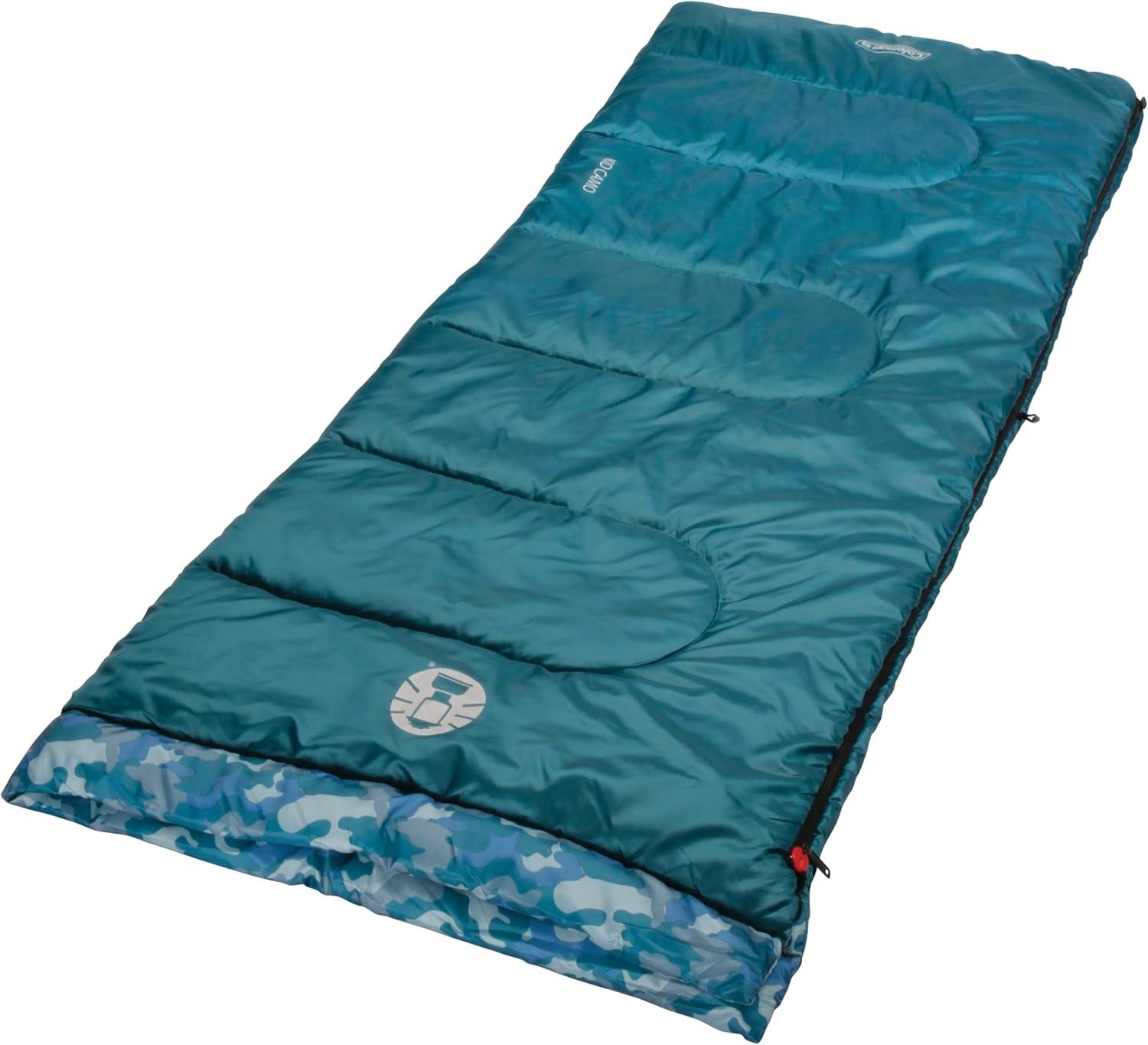 imageColeman Kids 45F Sleeping Bag for Children up to 5ft 5in Tall Lightweight ampamp Warm Sleep Sack for IndoorOutdoor Use Machine WashableBlue