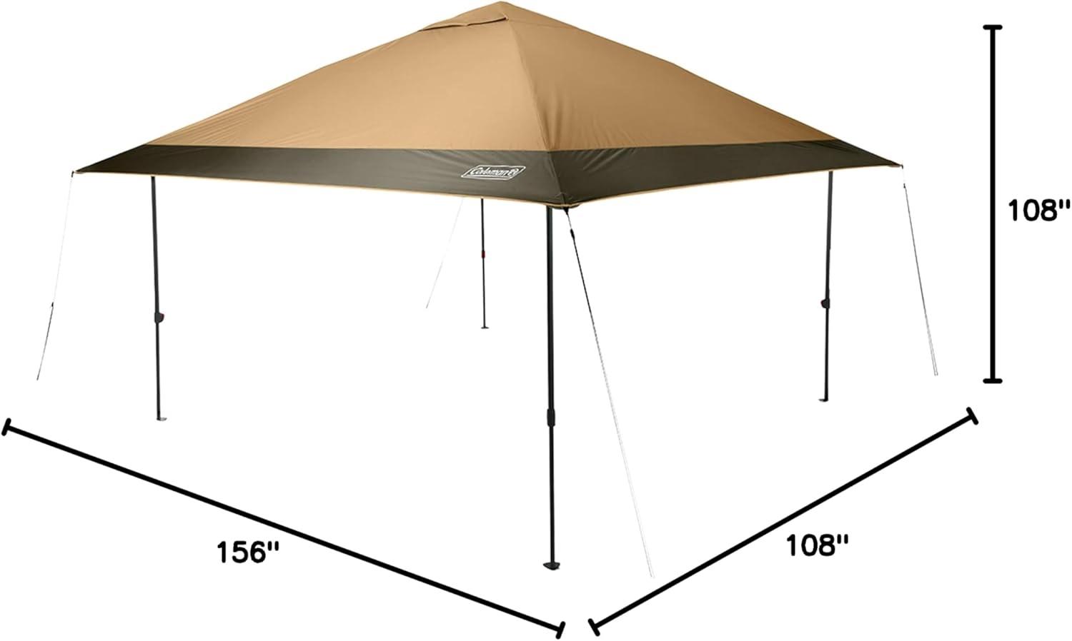imageColeman Oasis Instant PopUp Canopy Tent with Side Wall Attachment Portable Shelter with Easy Setup ampamp Takedown Wheeled Carry Bag Included 10x1013x13ft SizesLight Oak