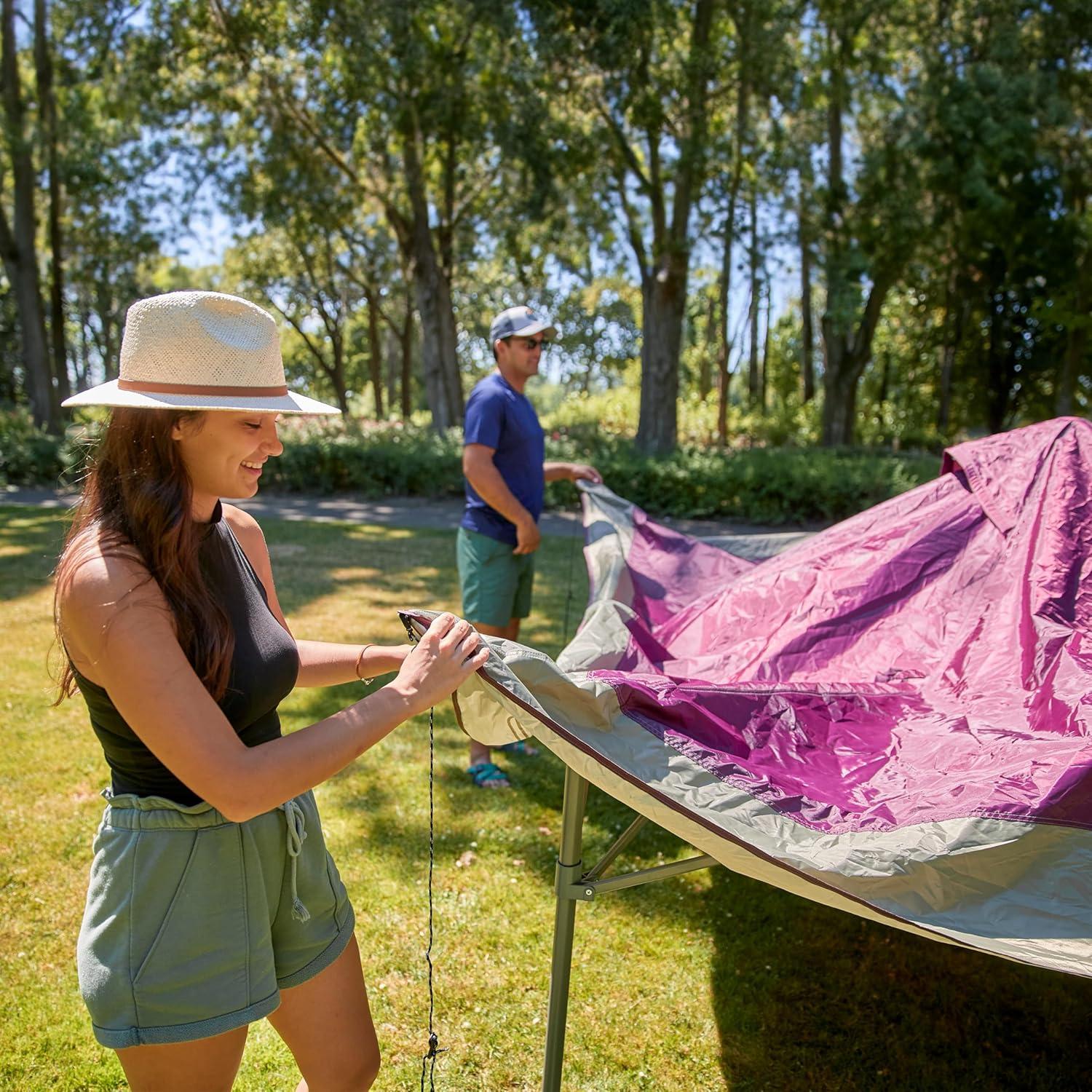 imageColeman Oasis Instant PopUp Canopy Tent with Side Wall Attachment Portable Shelter with Easy Setup ampamp Takedown Wheeled Carry Bag Included 10x1013x13ft SizesBlackberry