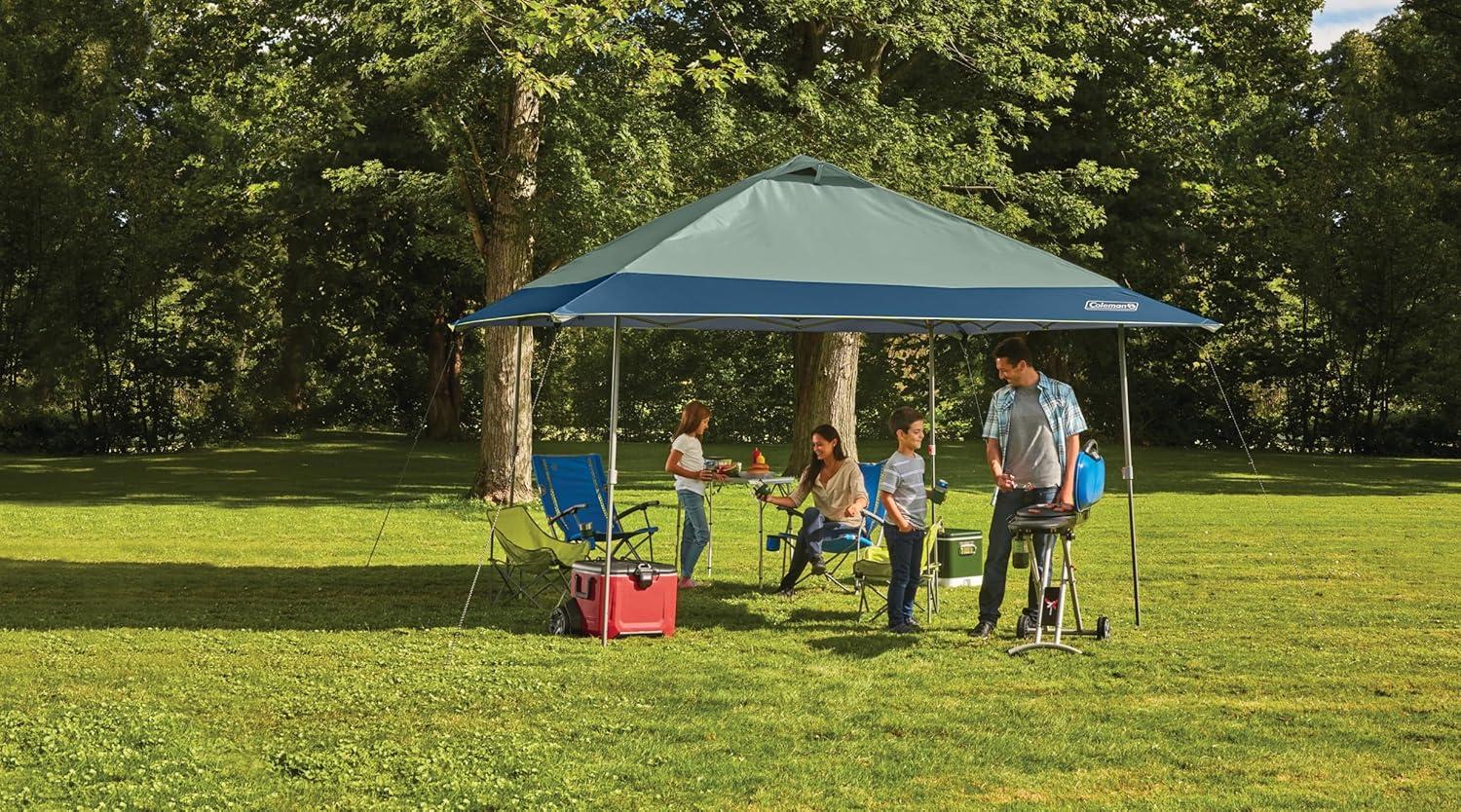 imageColeman Oasis Instant PopUp Canopy Tent with Side Wall Attachment Portable Shelter with Easy Setup ampamp Takedown Wheeled Carry Bag Included 10x1013x13ft SizesMoss