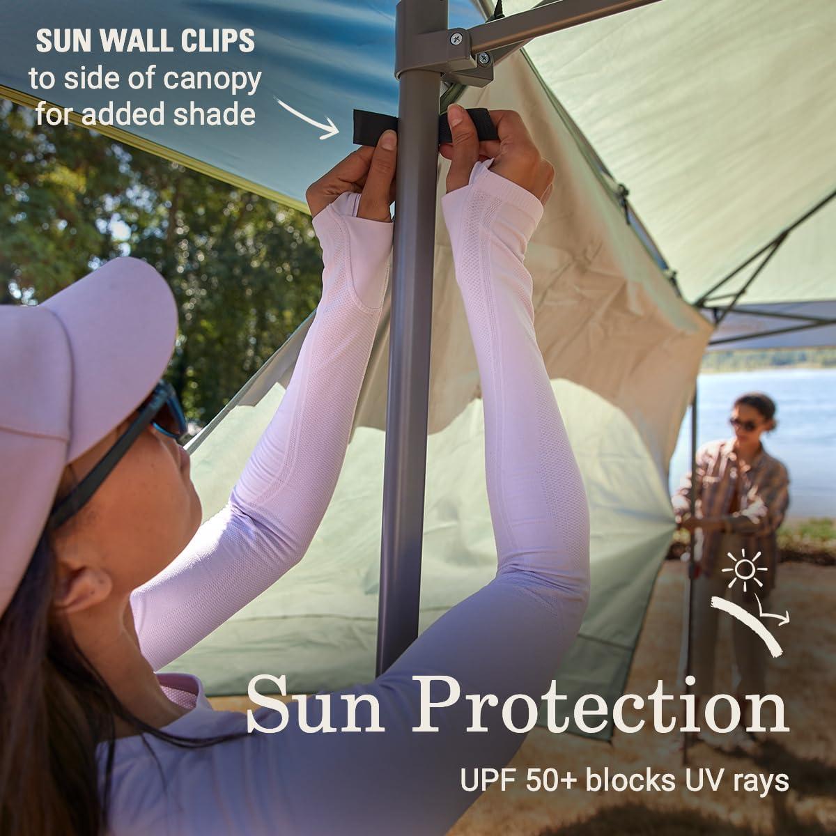 imageColeman Oasis Instant PopUp Canopy Tent with Side Wall Attachment Portable Shelter with Easy Setup ampamp Takedown Wheeled Carry Bag Included 10x1013x13ft SizesMoss