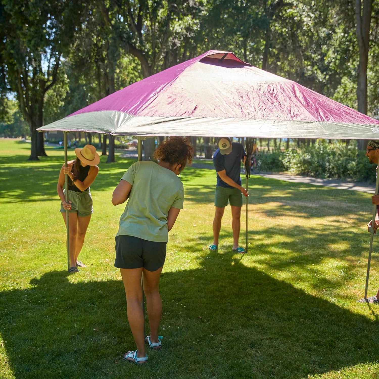 imageColeman Oasis Instant PopUp Canopy Tent with Side Wall Attachment Portable Shelter with Easy Setup ampamp Takedown Wheeled Carry Bag Included 10x1013x13ft SizesBlackberry