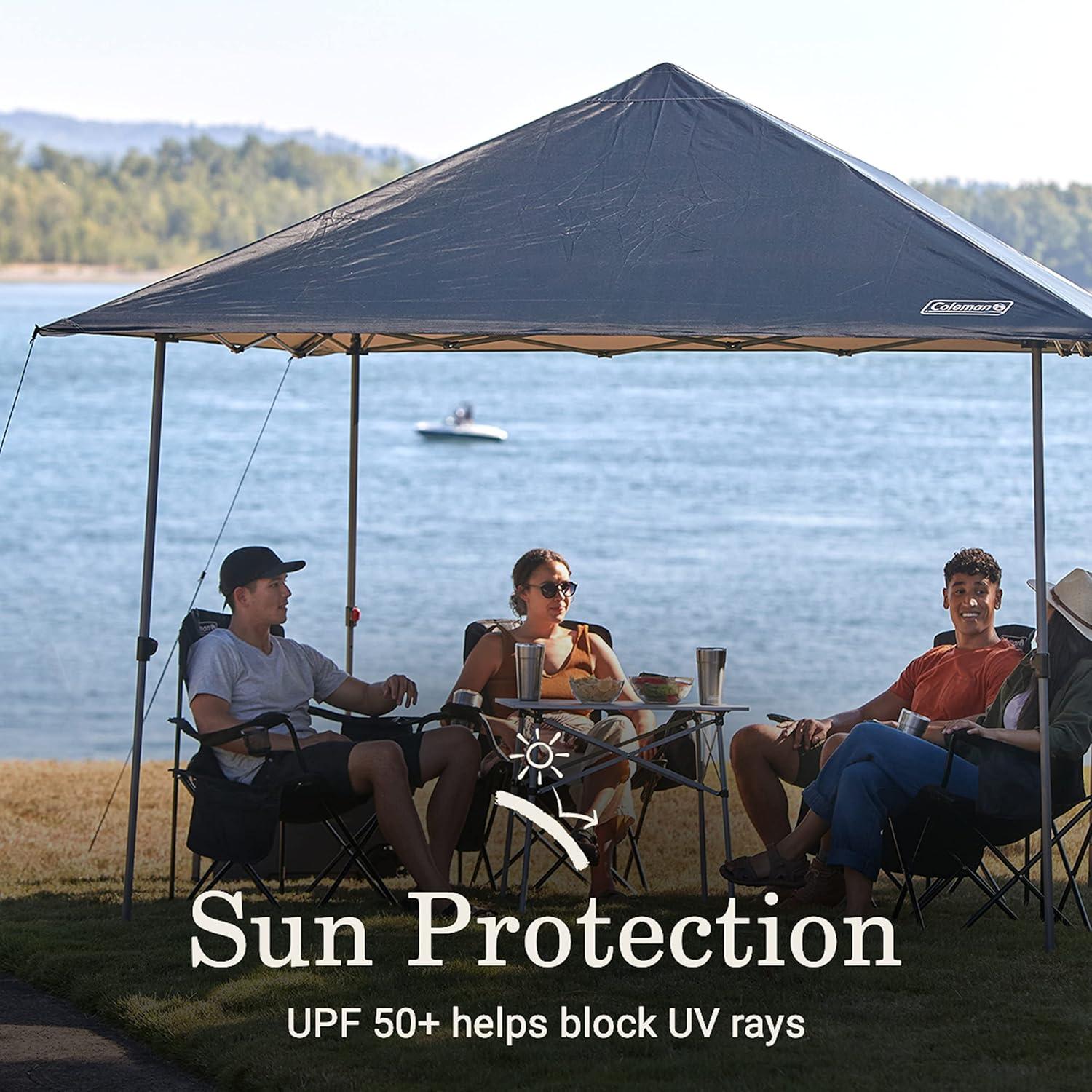 imageColeman Oasis Lite PopUp Canopy Tent with Side Wall Attachment Portable Shelter with Easy Setup ampamp Takedown Wheeled Carry Bag Included 7x710x10ft SizesBlack