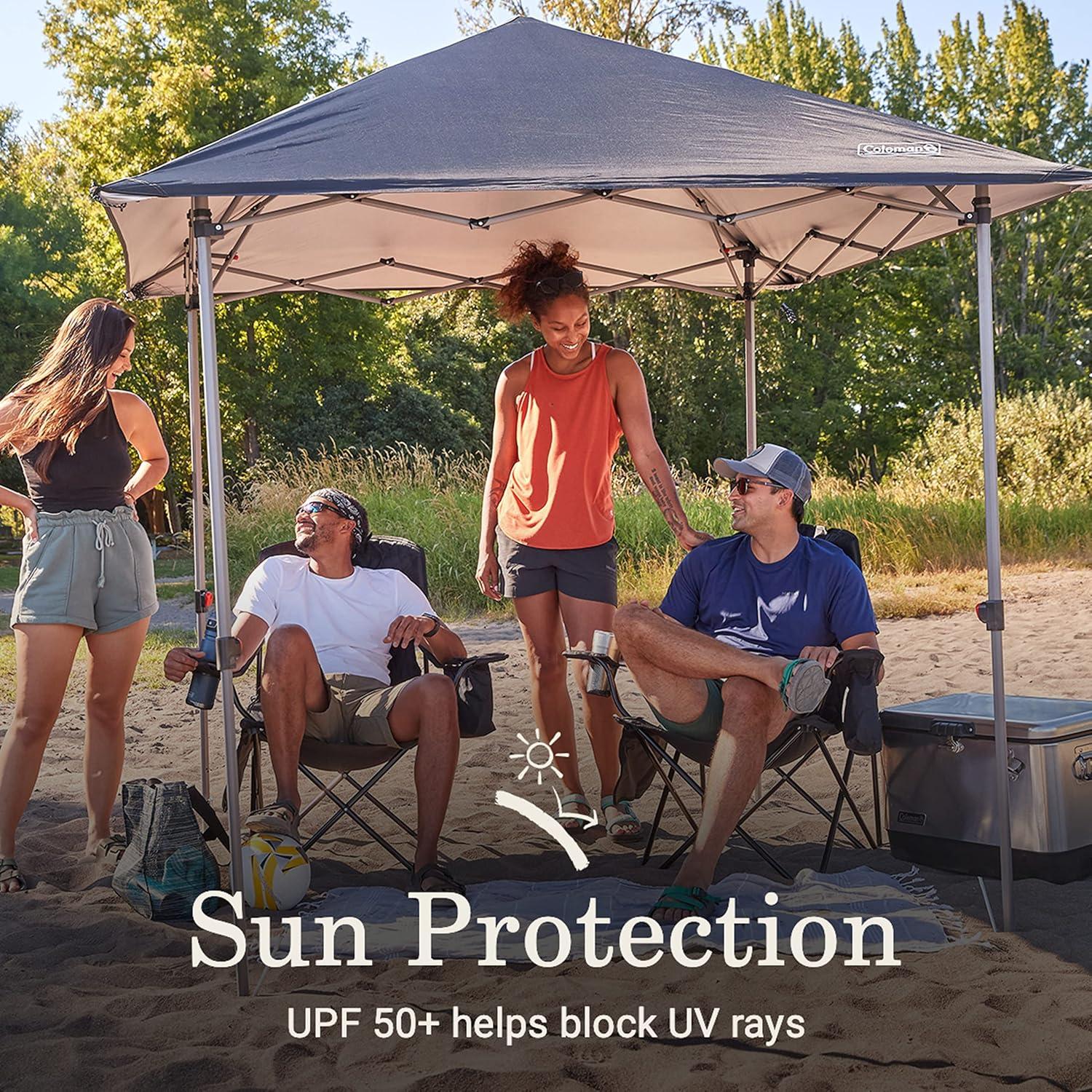 imageColeman Oasis Lite PopUp Canopy Tent with Side Wall Attachment Portable Shelter with Easy Setup ampamp Takedown Wheeled Carry Bag Included 7x710x10ft SizesBlack