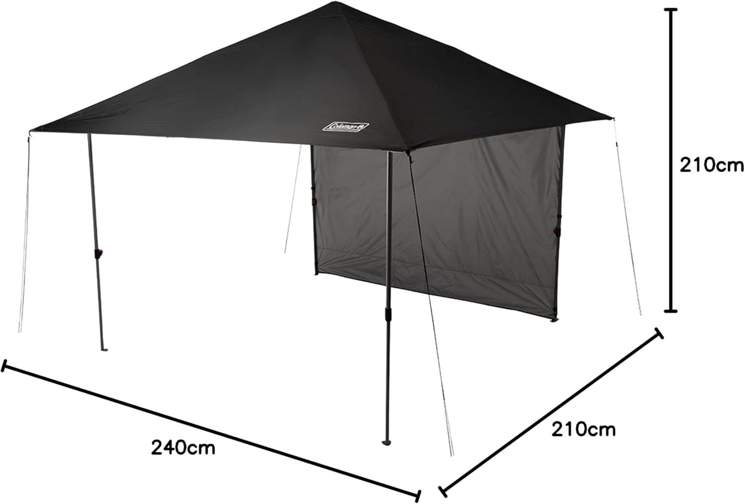 imageColeman Oasis Lite PopUp Canopy Tent with Side Wall Attachment Portable Shelter with Easy Setup ampamp Takedown Wheeled Carry Bag Included 7x710x10ft SizesBlack