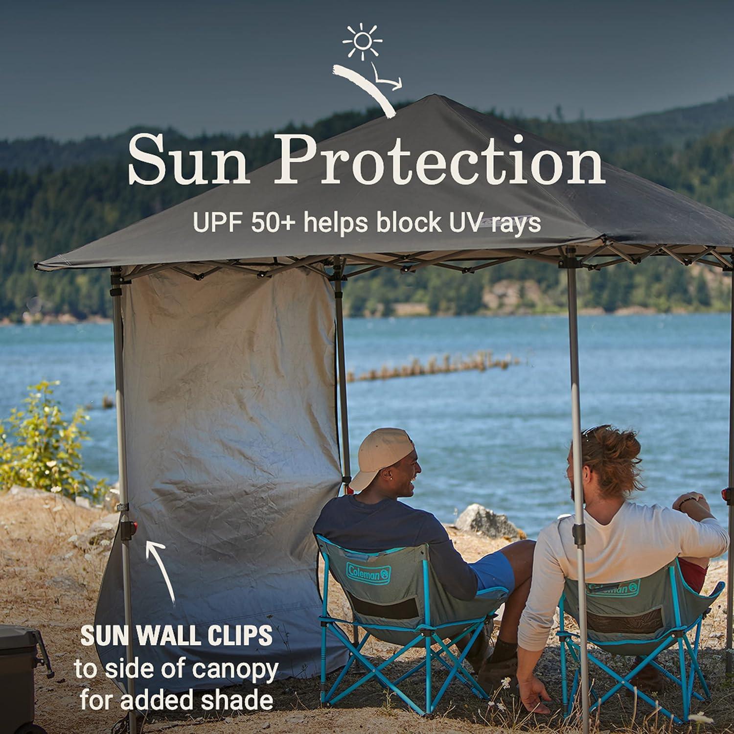 imageColeman Oasis Lite PopUp Canopy Tent with Side Wall Attachment Portable Shelter with Easy Setup ampamp Takedown Wheeled Carry Bag Included 7x710x10ft SizesBlack