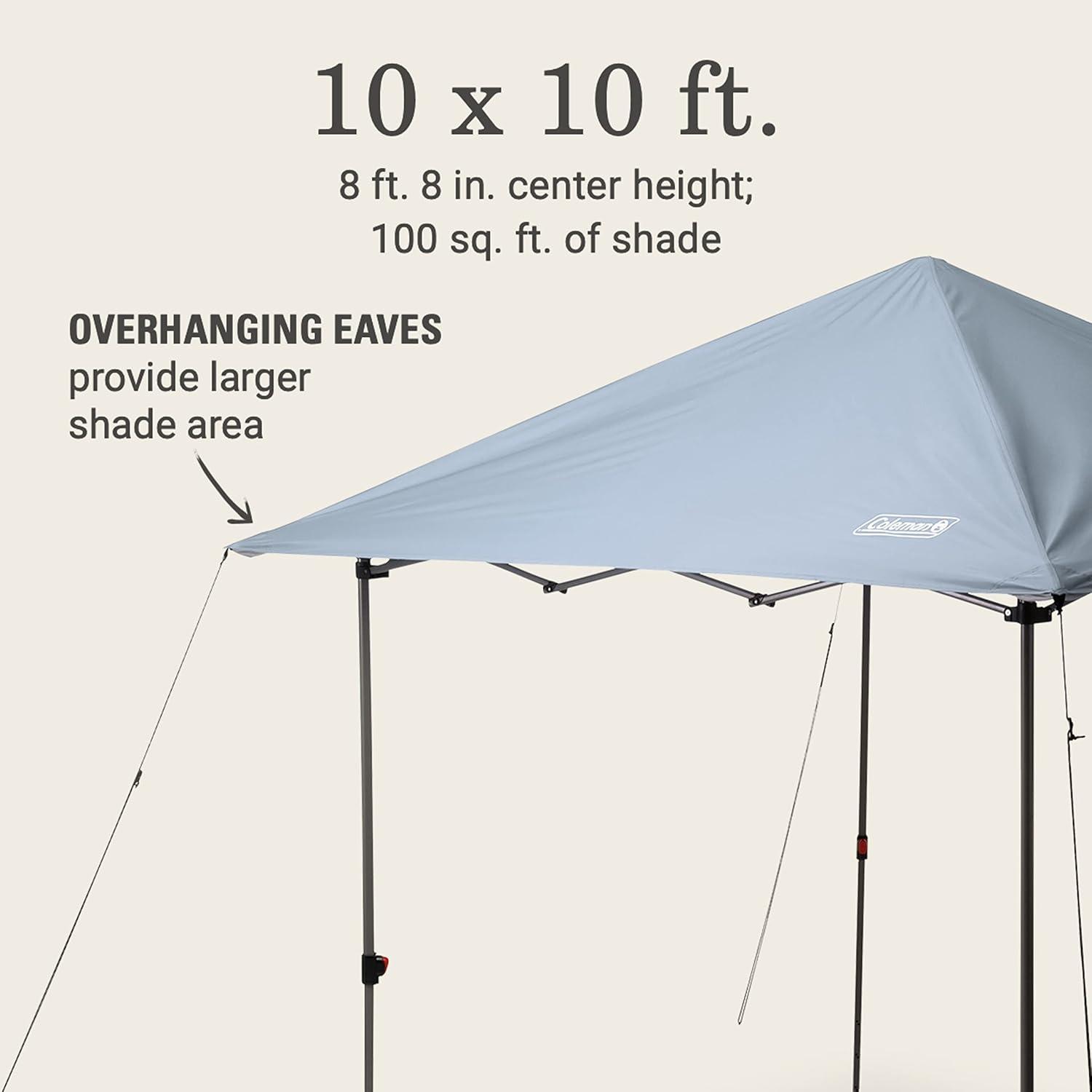 imageColeman Oasis Lite PopUp Canopy Tent with Side Wall Attachment Portable Shelter with Easy Setup ampamp Takedown Wheeled Carry Bag Included 7x710x10ft SizesFog