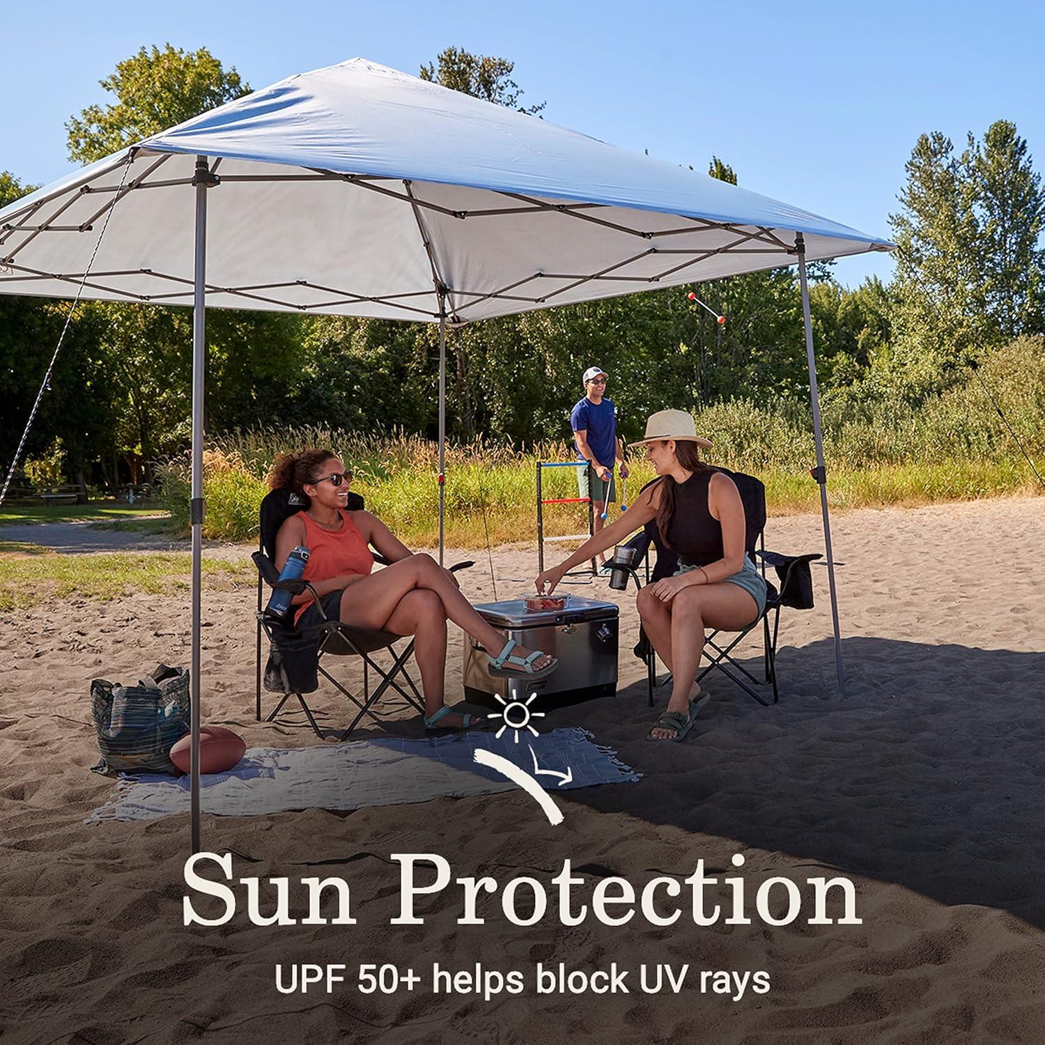 imageColeman Oasis Lite PopUp Canopy Tent with Side Wall Attachment Portable Shelter with Easy Setup ampamp Takedown Wheeled Carry Bag Included 7x710x10ft SizesFog