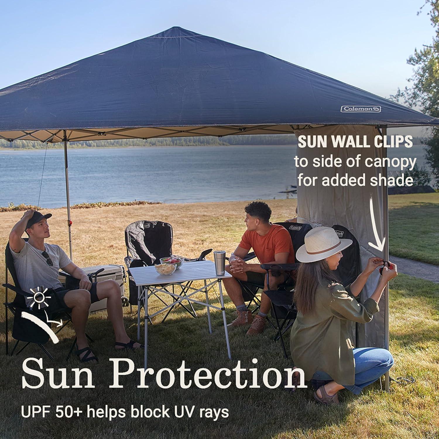 imageColeman Oasis Lite PopUp Canopy Tent with Side Wall Attachment Portable Shelter with Easy Setup ampamp Takedown Wheeled Carry Bag Included 7x710x10ft SizesBlack