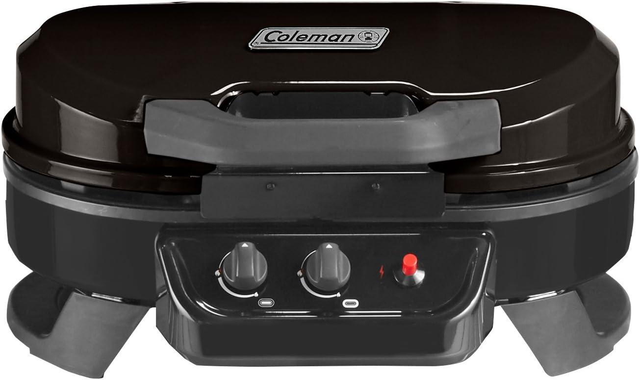 imageColeman RoadTrip 225 Portable Tabletop Grill 2Burner Gas Grill with Matchless Ignition ampamp Adjustable Temperature Control 11000 BTUs of Power for Grilling Tailgating Camping BBQ ampamp MoreBlack