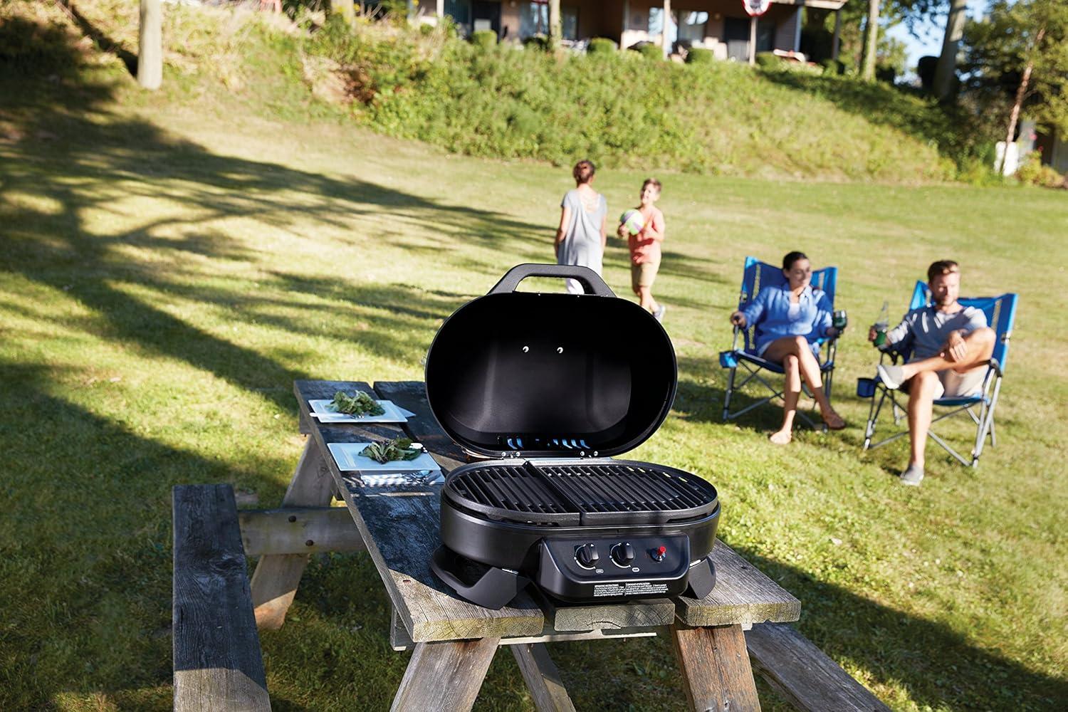 imageColeman RoadTrip 225 Portable Tabletop Grill 2Burner Gas Grill with Matchless Ignition ampamp Adjustable Temperature Control 11000 BTUs of Power for Grilling Tailgating Camping BBQ ampamp MoreBlack
