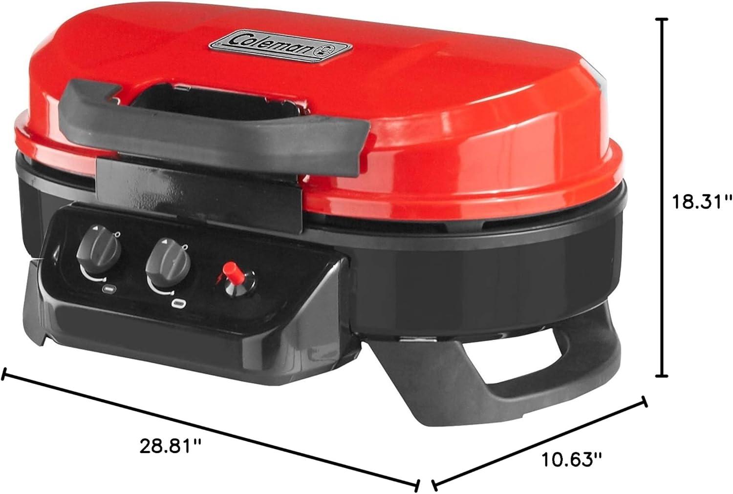 imageColeman RoadTrip 225 Portable Tabletop Grill 2Burner Gas Grill with Matchless Ignition ampamp Adjustable Temperature Control 11000 BTUs of Power for Grilling Tailgating Camping BBQ ampamp MoreRed