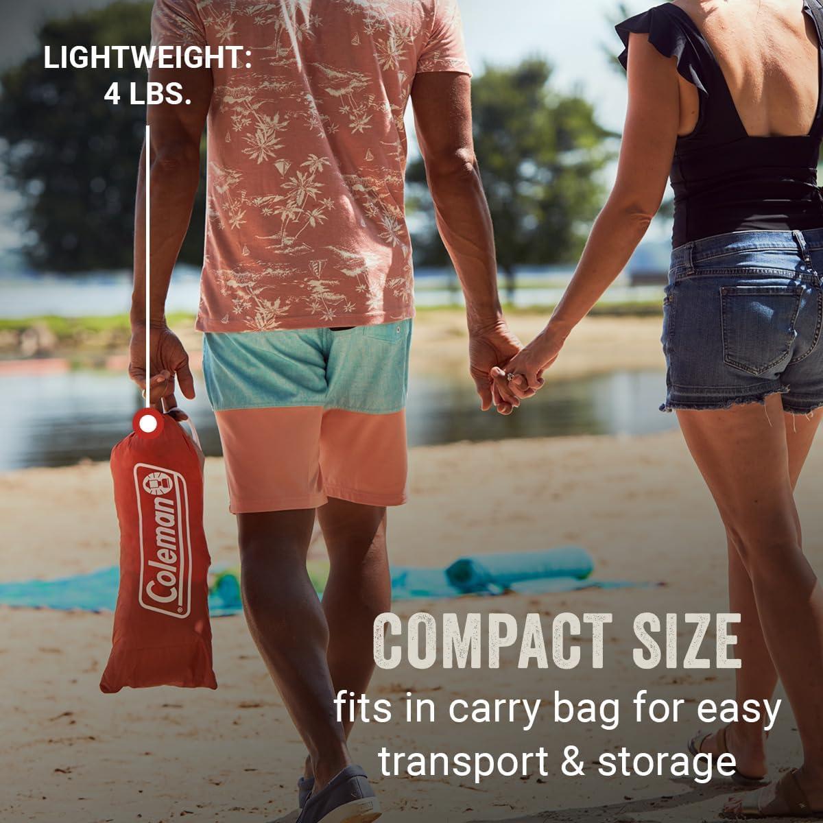 imageColeman Skyshade Large Portable Sun Shelter Easy Setup with PreAttached Poles Canopy Provides Cover from Sand ampamp Sun Great for Beach Park Tailgating Camping Backyard ampamp MorePfasfree New Version