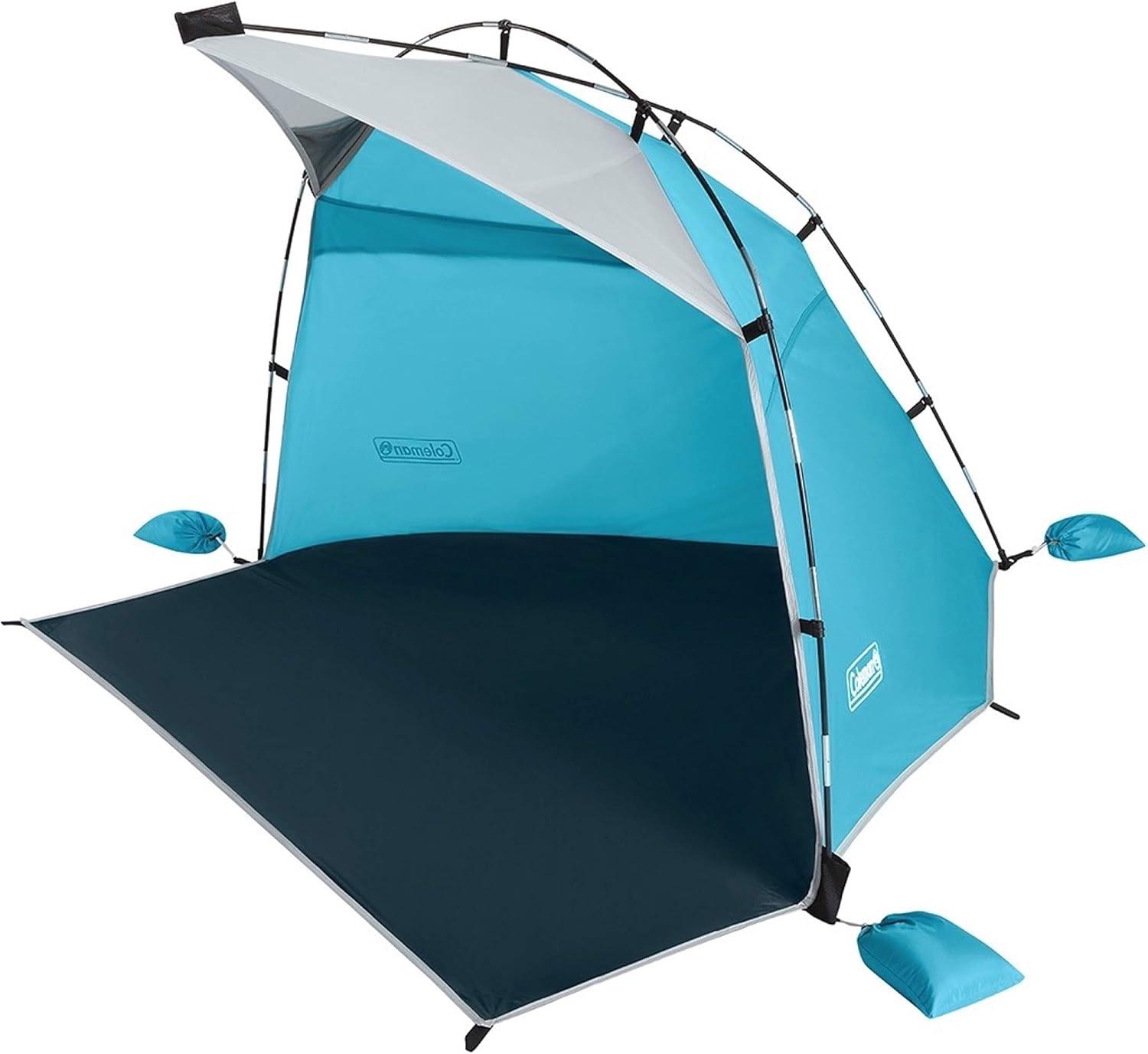 imageColeman Skyshade Large Portable Sun Shelter Easy Setup with PreAttached Poles Canopy Provides Cover from Sand ampamp Sun Great for Beach Park Tailgating Camping Backyard ampamp MoreContains Pfas