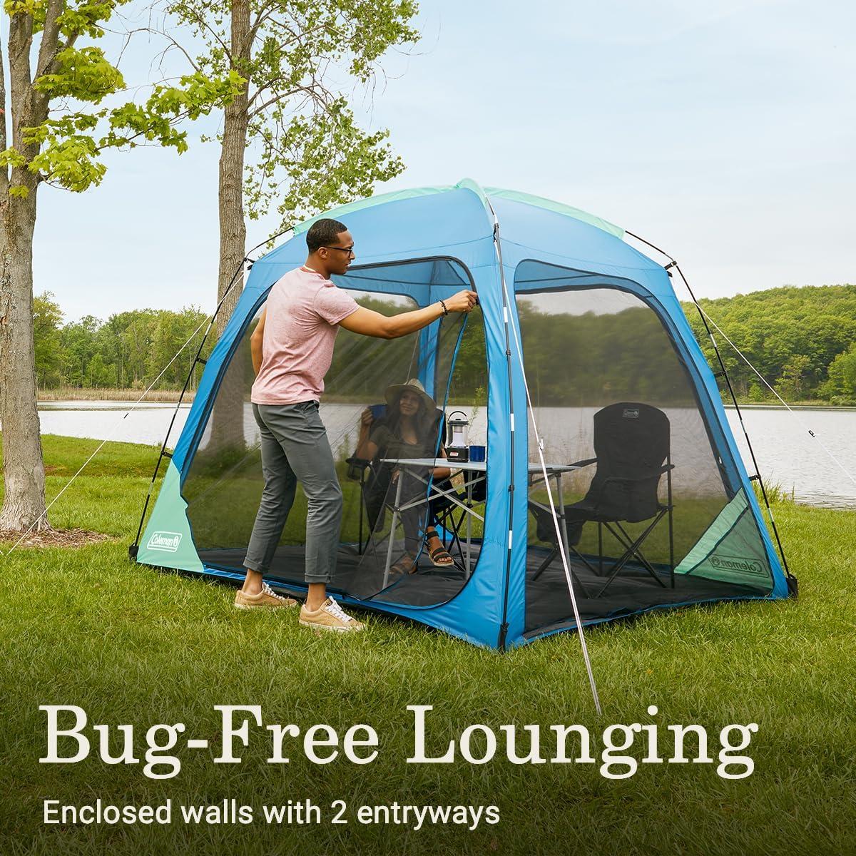 imageColeman Skyshade Screened Shelter with Easy Setup Lightweight Picnic Screen Room for BugFree Lounging Made of PFASFree MaterialsBlue