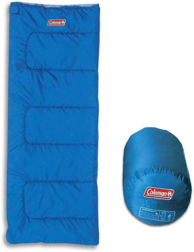 imageColeman Sun Ridge 40F CoolWeather Sleeping Bag Lightweight Adult Sleeping Bag with Soft Trim ampamp Draft Tube Machine WashableContains Pfas