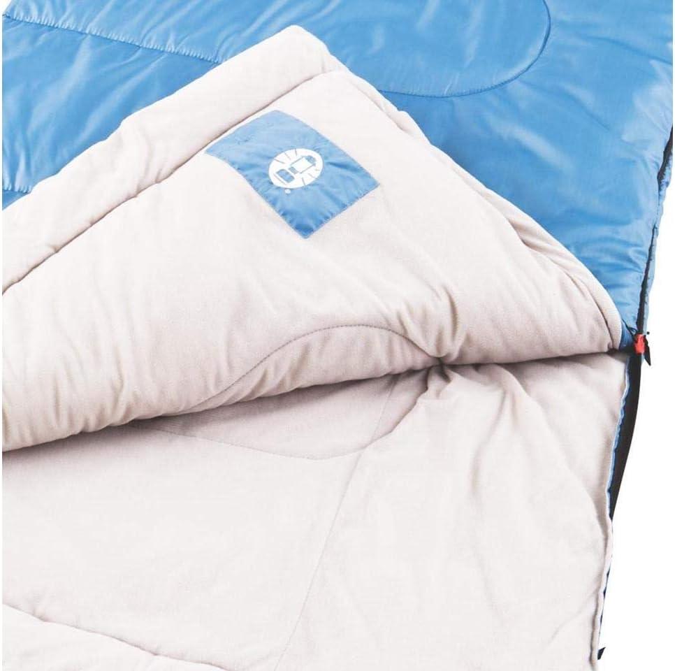 imageColeman Sun Ridge 40F CoolWeather Sleeping Bag Lightweight Adult Sleeping Bag with Soft Trim ampamp Draft Tube Machine WashableContains Pfas
