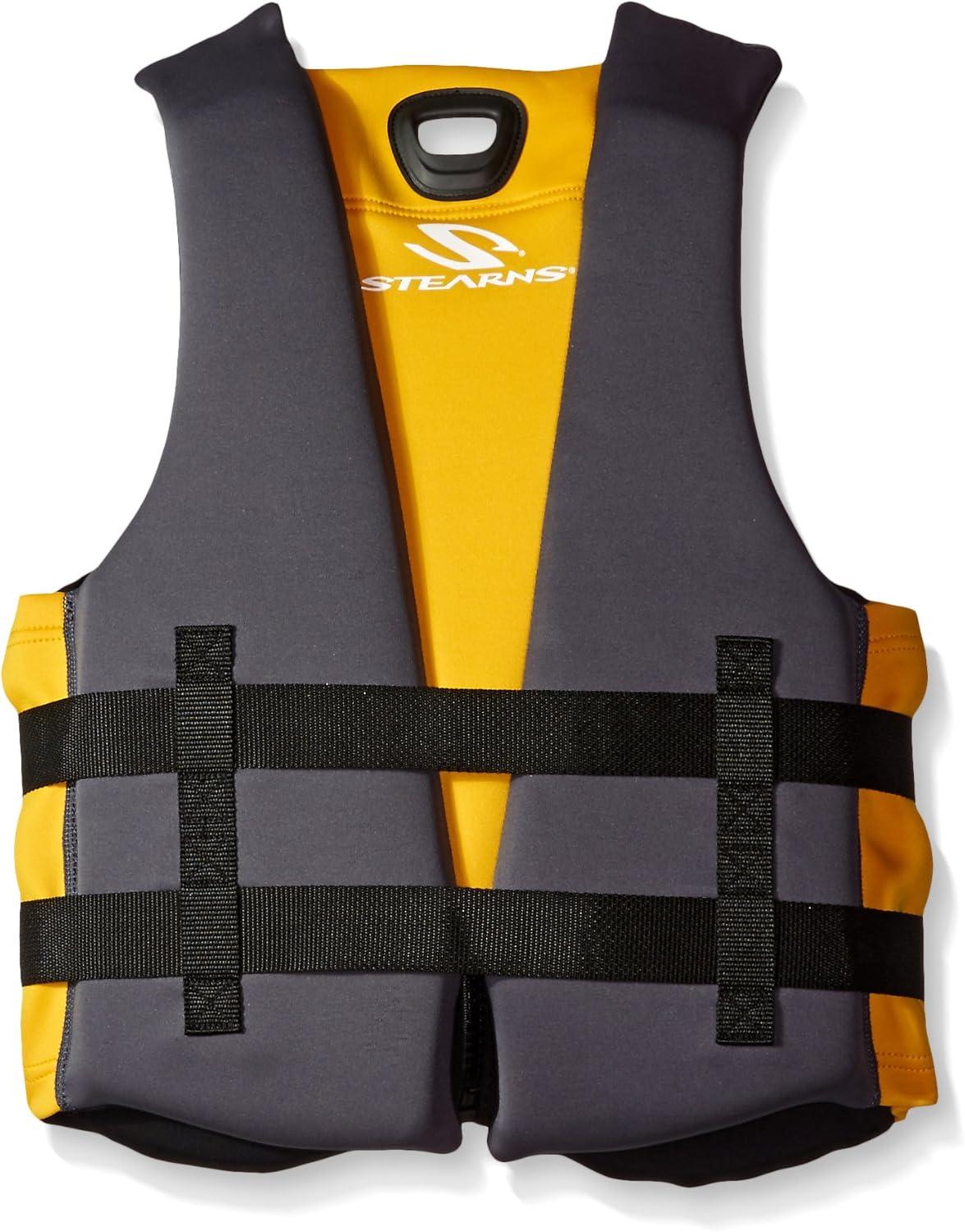 imageStearns Mens V1 Series Hydroprene Life Vest USCG Approved Type III Life Jacket with Sculpted Back Design ampamp Comfortable Materials Great for Boats Swimming Watersports ampamp More