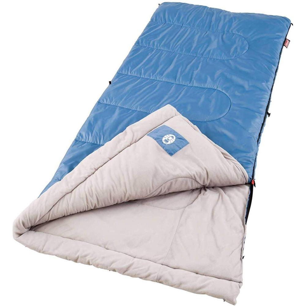 imageColeman Sun Ridge 40F CoolWeather Sleeping Bag Lightweight Adult Sleeping Bag with Soft Trim ampamp Draft Tube Machine WashableContains Pfas