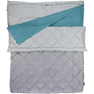 Coleman 45°F Double Sleeping Bag, Queen Size XL Tandem Sleep Sack with Big & Tall Design, Zips Apart into 2 Sleeping Bags, Machine Washable(Pfas-free)