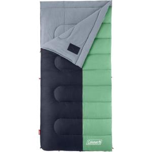 Coleman Biscayne Big & Tall Warm-Weather Sleeping Bag, 40°F Camping Sleeping Bag for Adults, No-Snag 2-Way Zipper for Ventilation with Stuff Sack Included, Fits Adults up to 6ft 4in Tall(Mint)