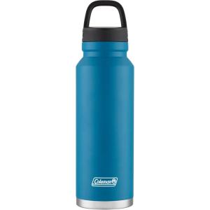 Coleman Connector Vacuum-Insulated Stainless Steel Water Bottle with Wide Mouth Leak-Proof Lid, 24oz/40oz Durable Water Bottle with Carry Handle, Keeps Drinks Hot or Cold for Hours(DEEP OCEAN)