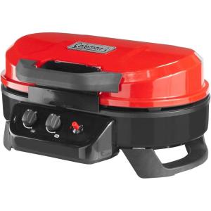 Coleman RoadTrip 225 Portable Tabletop Grill, 2-Burner Gas Grill with Matchless Ignition & Adjustable Temperature Control, 11,000 BTUs of Power for Grilling, Tailgating, Camping, BBQ, & More(Red)