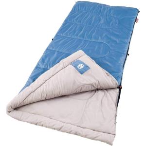 Coleman Sun Ridge 40°F Cool-Weather Sleeping Bag, Lightweight Adult Sleeping Bag with Soft Trim & Draft Tube, Machine Washable(Contains Pfas)