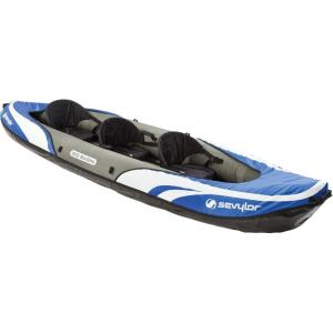 Sevylor Big Basin 3-Person Inflatable Kayak with Adjustable Seats & Carry Handles, Heavy-Duty PVC Construction for Rugged Use & Boston Valve for Easy Inflation/Deflation