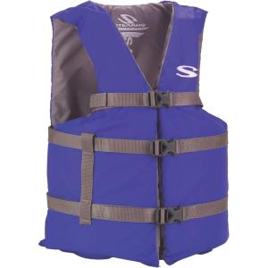 Stearns Adult Life Vest, USCG Approved Type III Life Jacket, PFD for Boating, Swimming, Watersports, & More, Standard & Oversized Fits(Blue)