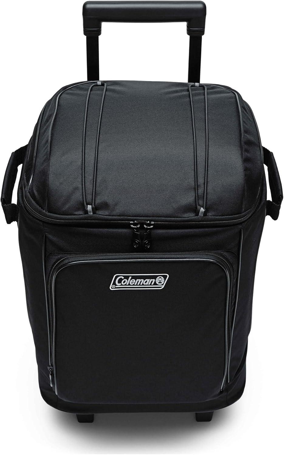 imageColeman 42Can Soft Rolling Cooler with Wheels LeakProof Portable Insulated Chiller with 12 Hour Ice Retention Made with Recycled MaterialsBlack