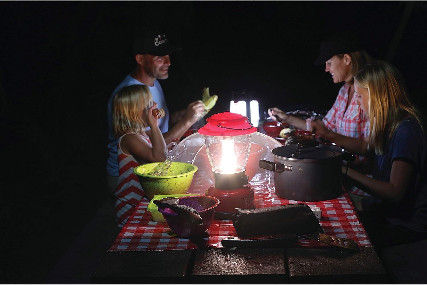 imageColeman 700L LED Lantern with 4D Battery Water ampamp ImpactResistant Lantern with Carry Handle Lifetime LED Lights Never Need ReplacingOne Size