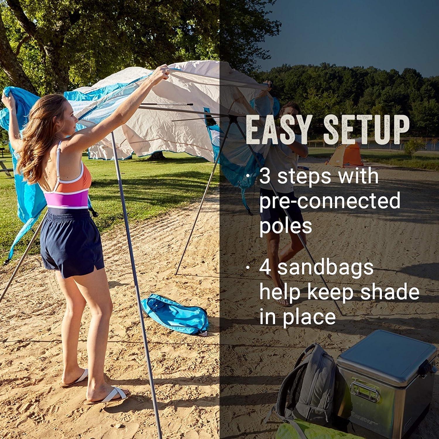 imageColeman Backpack Sun Shelter Portable 7x7ft Canopy Tent with Easy Setup Lightweight Shade Tent for Beach Park Sidelines ampamp More Backpack Carry BagContains Pfas
