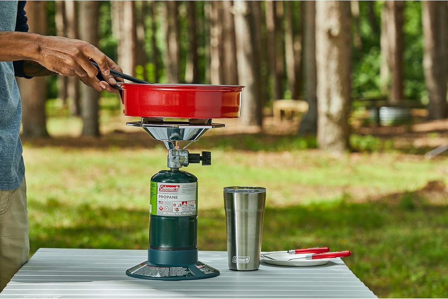imageColeman BottleTop Propane Stove with Adjustable Burner Portable CampingBackpacking Cooker with 7650 BTUs of Power for Camping Tailgating Grilling ampamp More