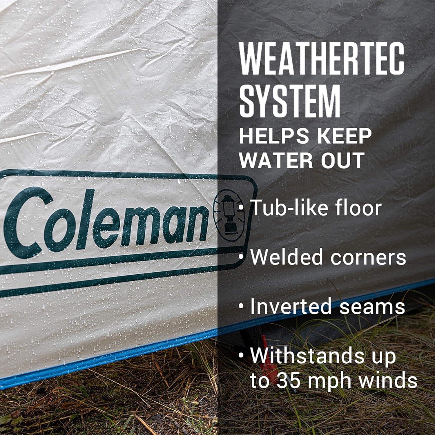 imageColeman Cabin Camping Tent with Screened Porch 46 Person Weatherproof Tent with Enclosed Screened Porch Option Includes Rainfly Carry Bag Extra Storage and 10 Minute Setup6person Porch