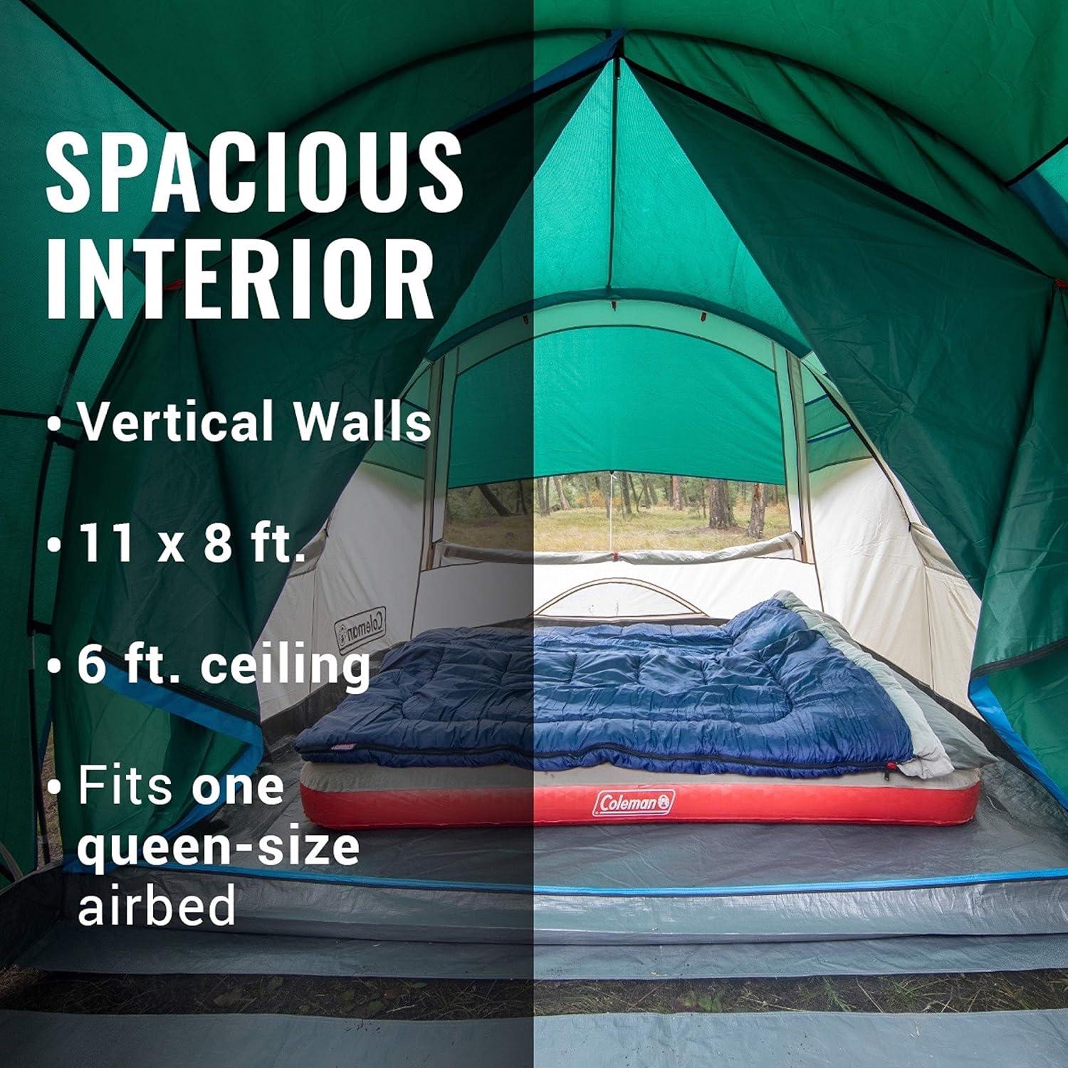 imageColeman Cabin Camping Tent with Screened Porch 46 Person Weatherproof Tent with Enclosed Screened Porch Option Includes Rainfly Carry Bag Extra Storage and 10 Minute Setup4person Enclosed Porch