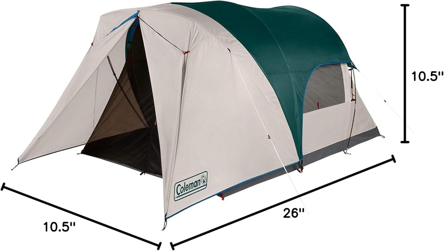 imageColeman Cabin Camping Tent with Screened Porch 46 Person Weatherproof Tent with Enclosed Screened Porch Option Includes Rainfly Carry Bag Extra Storage and 10 Minute Setup4person Enclosed Porch