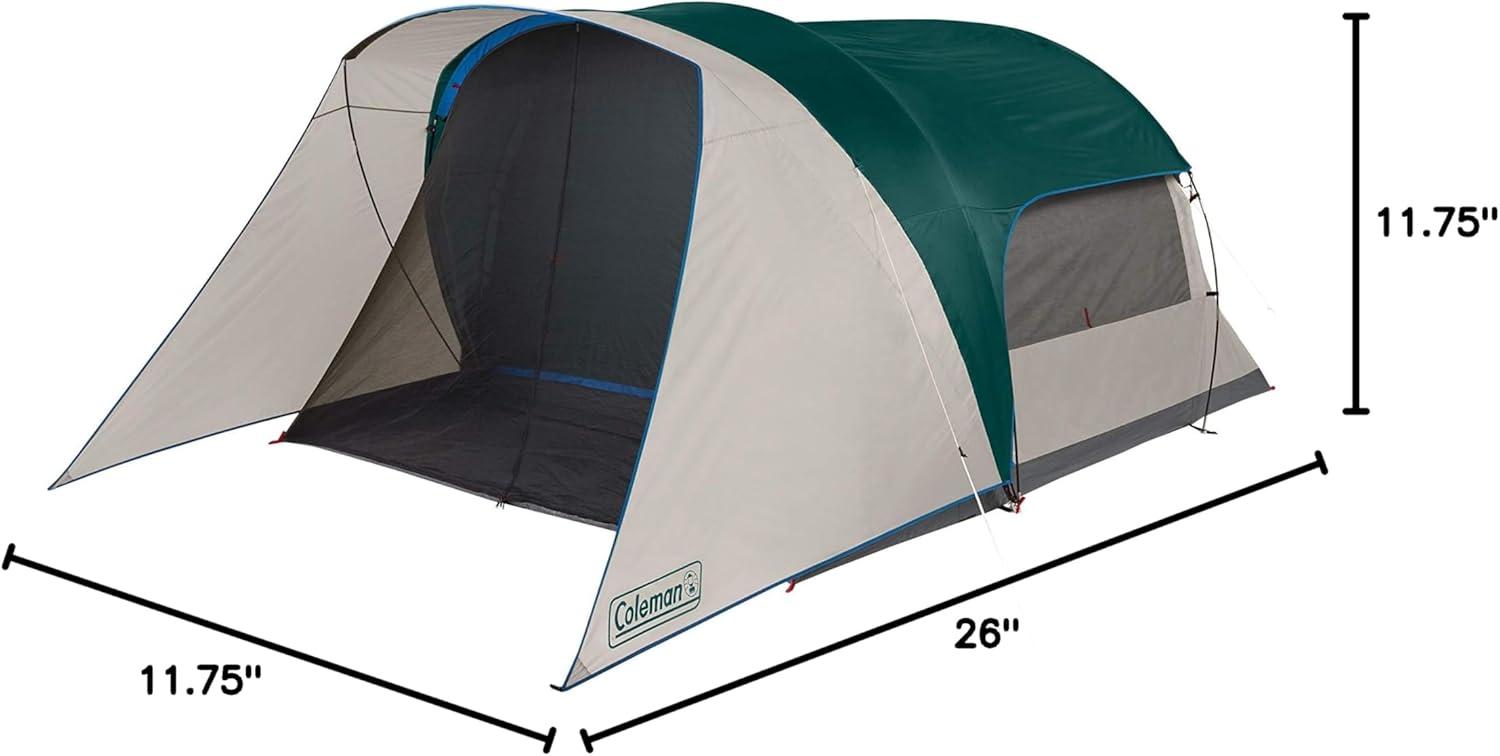 imageColeman Cabin Camping Tent with Screened Porch 46 Person Weatherproof Tent with Enclosed Screened Porch Option Includes Rainfly Carry Bag Extra Storage and 10 Minute Setup6person Porch