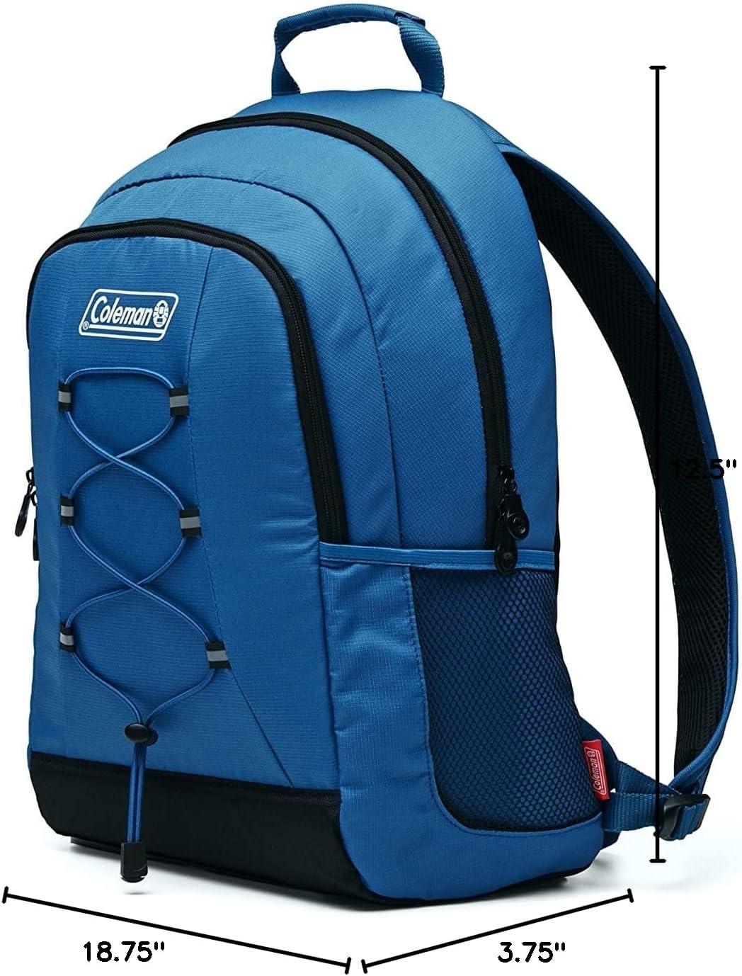 imageColeman Chiller Insulated Backpack Cooler Leakproof 28Can Backpack Cooler with 12 Hour Ice Retention Made with Recycled Materials Great for Beach Camping Hiking Tailgates Groceries ampamp MoreBlue