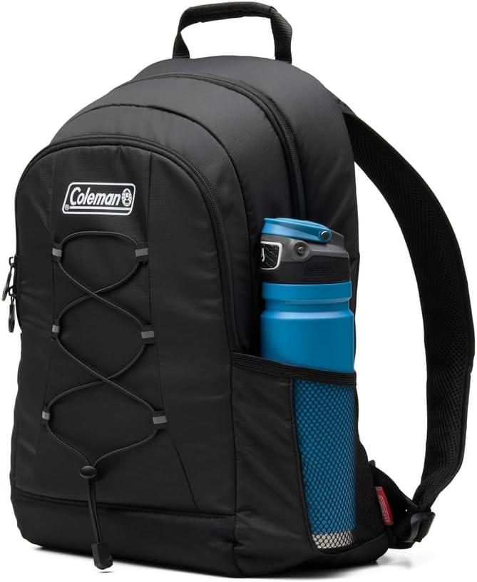 imageColeman Chiller Insulated Backpack Cooler Leakproof 28Can Backpack Cooler with 12 Hour Ice Retention Made with Recycled Materials Great for Beach Camping Hiking Tailgates Groceries ampamp MoreBlack