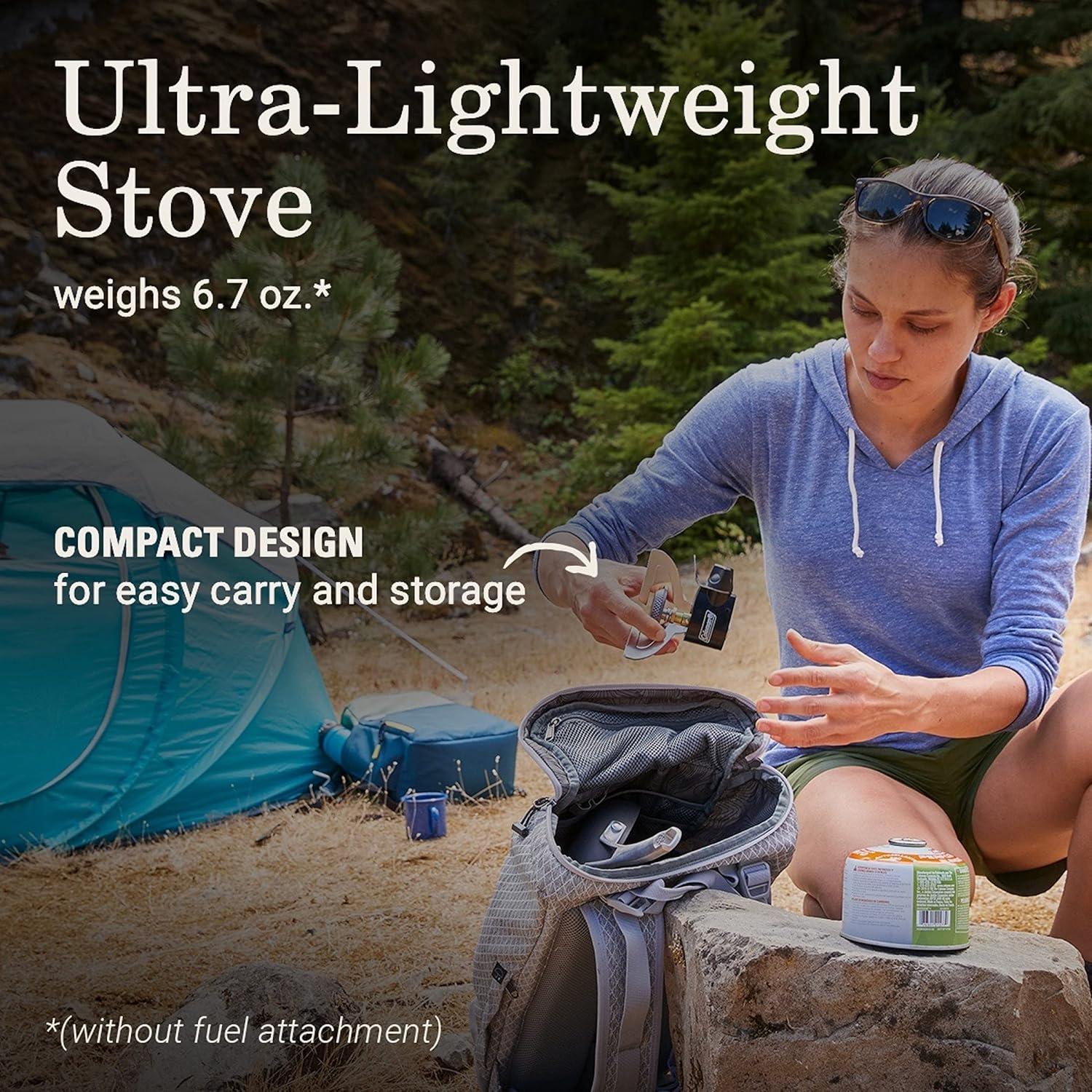 imageColeman Classic 1Burner Backpacking Stove Portable Lightweight Camp Stove with Adjustable Burner ampamp Pressure Control 10000 BTUs of Power for Camping Backpacking Tailgating ampamp MoreBlack