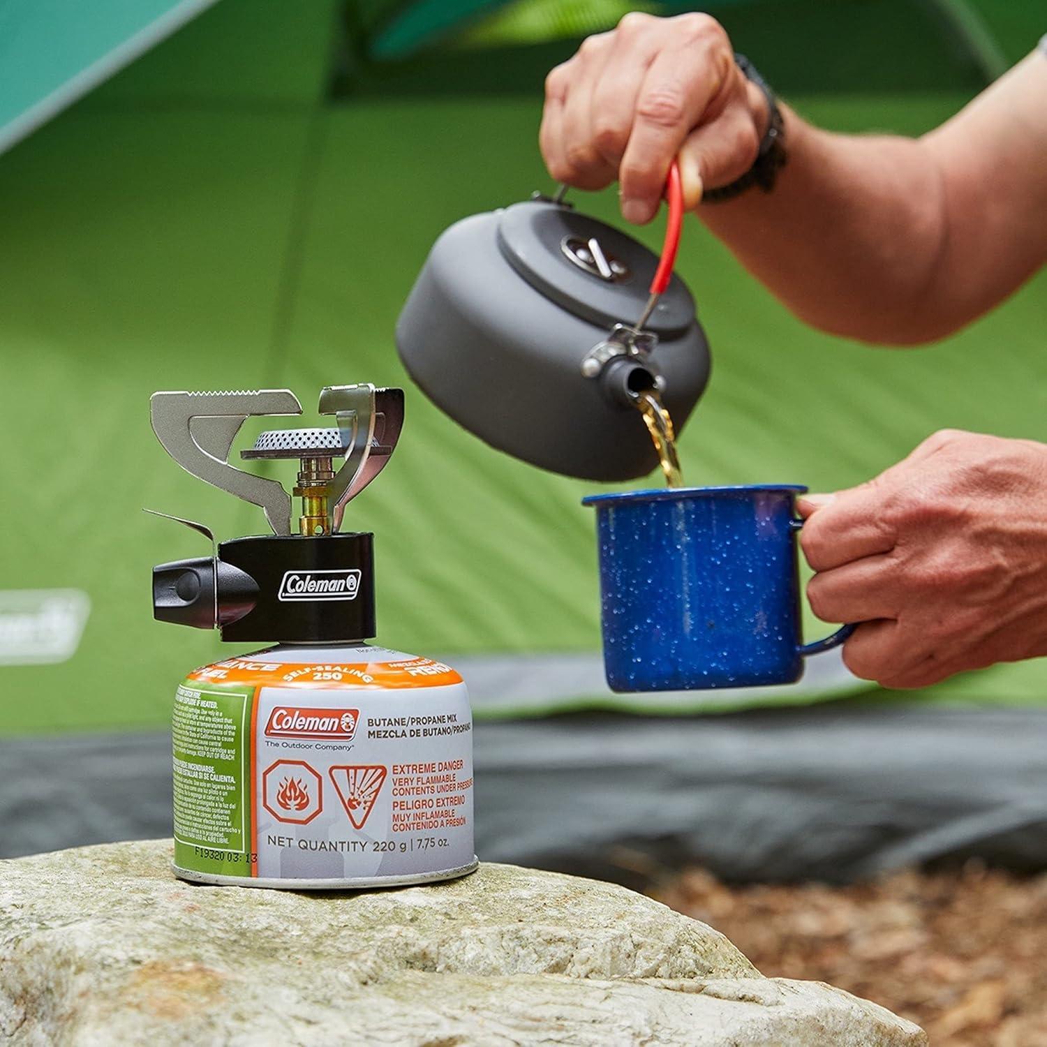 imageColeman Classic 1Burner Backpacking Stove Portable Lightweight Camp Stove with Adjustable Burner ampamp Pressure Control 10000 BTUs of Power for Camping Backpacking Tailgating ampamp MoreBlack