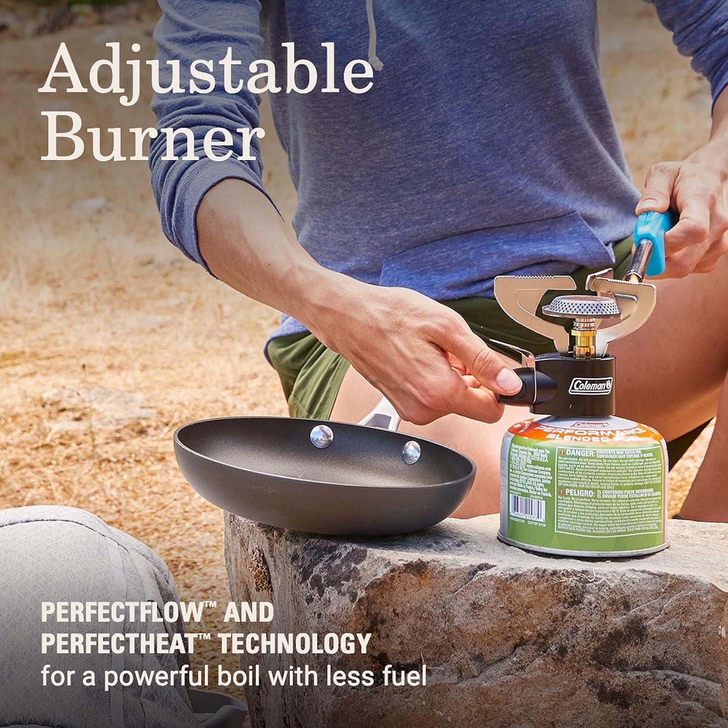 imageColeman Classic 1Burner Backpacking Stove Portable Lightweight Camp Stove with Adjustable Burner ampamp Pressure Control 10000 BTUs of Power for Camping Backpacking Tailgating ampamp MoreBlack