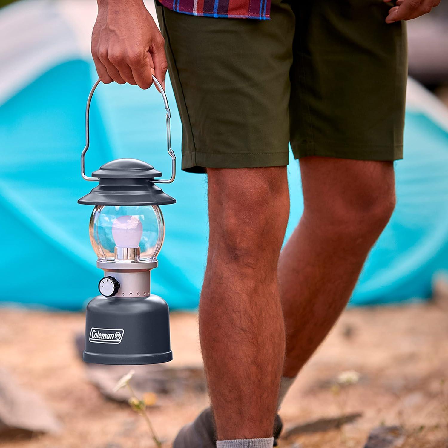 imageColeman Classic LED Lantern 300L500L Handheld Lantern with Hanging Handle Durable ampamp WaterResistant with Long Runtime for Camping Emergencies ampamp atHome UsageBlue