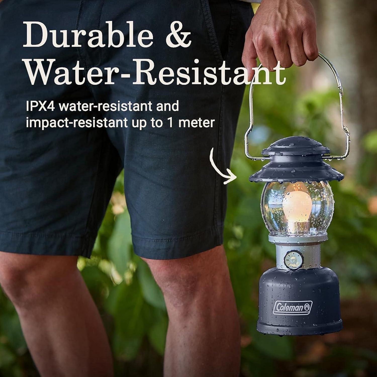 imageColeman Classic LED Lantern 300L500L Handheld Lantern with Hanging Handle Durable ampamp WaterResistant with Long Runtime for Camping Emergencies ampamp atHome UsageBlue
