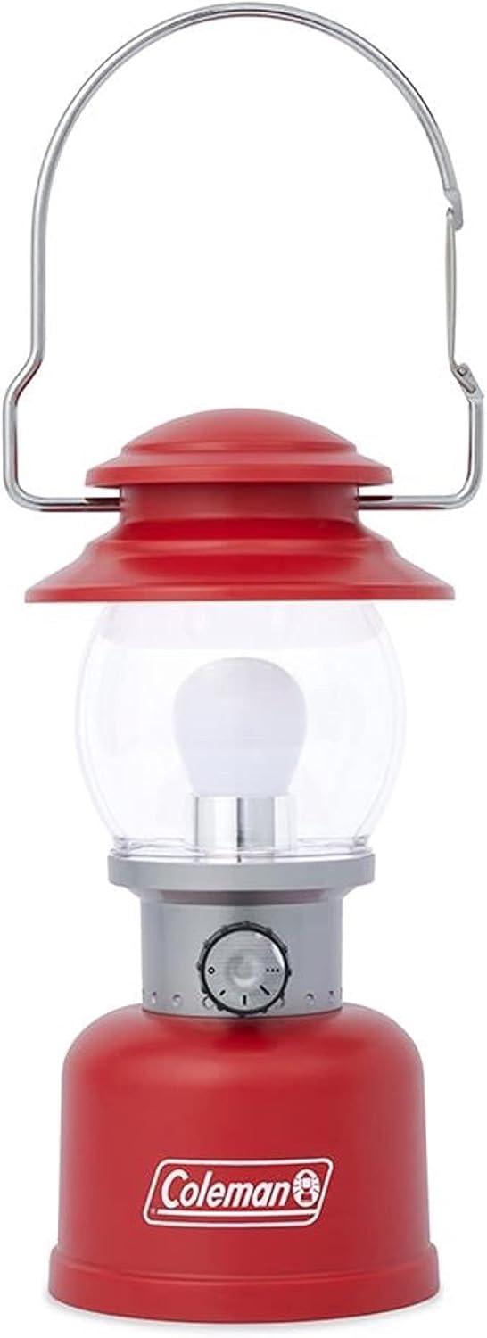 imageColeman Classic LED Lantern 300L500L Handheld Lantern with Hanging Handle Durable ampamp WaterResistant with Long Runtime for Camping Emergencies ampamp atHome UsageRed