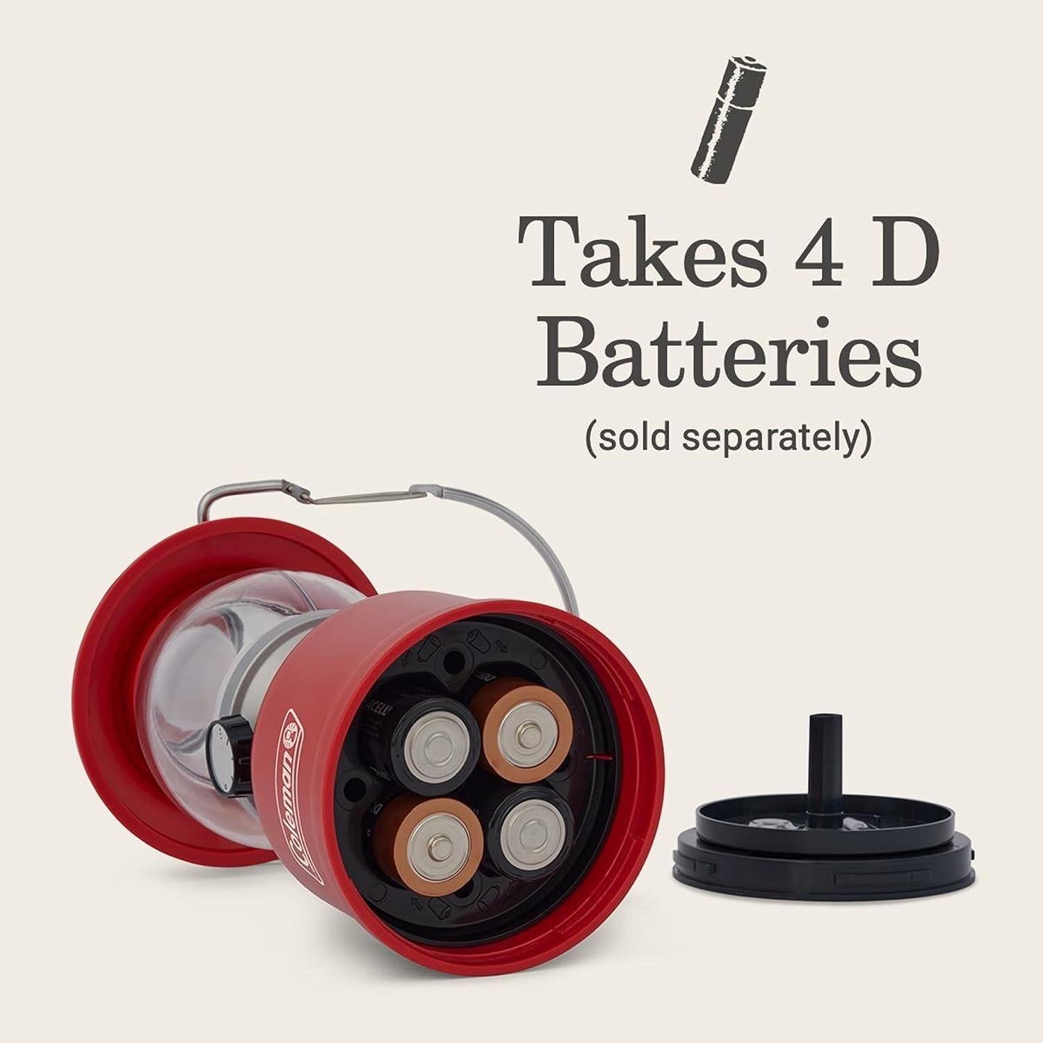 imageColeman Classic LED Lantern 300L500L Handheld Lantern with Hanging Handle Durable ampamp WaterResistant with Long Runtime for Camping Emergencies ampamp atHome UsageRed